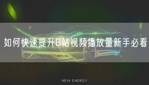 如何快速提升B站视频播放量新手必看