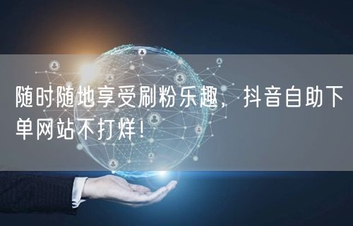 随时随地享受刷粉乐趣，抖音自助下单网站不打烊！
