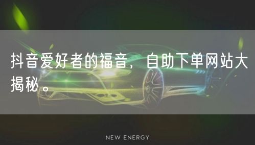 抖音爱好者的福音，自助下单网站大揭秘。