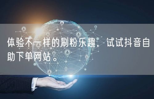 体验不一样的刷粉乐趣，试试抖音自助下单网站。