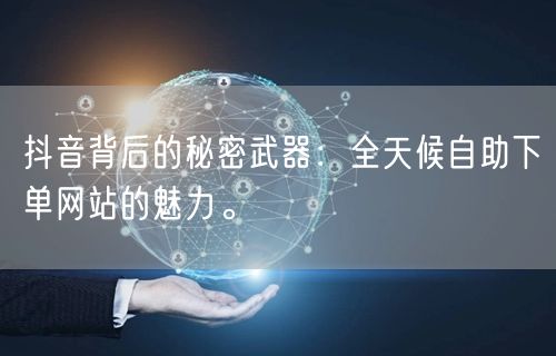 抖音背后的秘密武器：全天候自助下单网站的魅力。