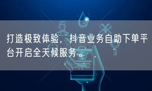 打造极致体验，抖音业务自助下单平台开启全天候服务。