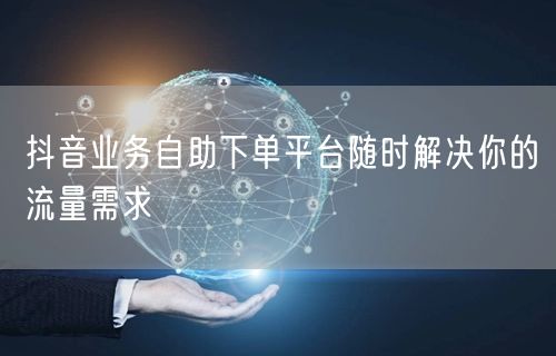 抖音业务自助下单平台随时解决你的流量需求
