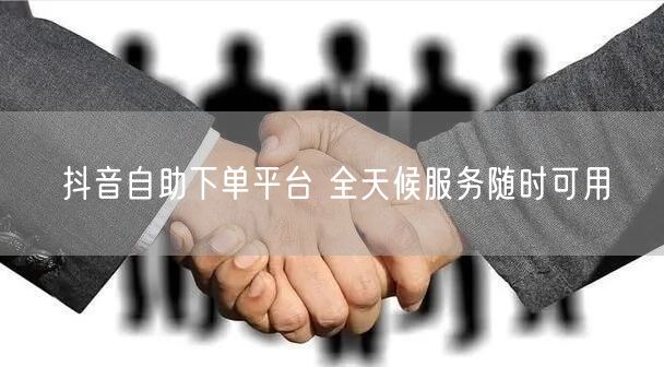 抖音自助下单平台 全天候服务随时可用
