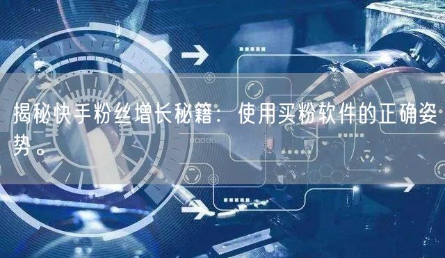 揭秘快手粉丝增长秘籍：使用买粉软件的正确姿势。
