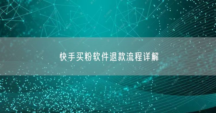 快手买粉软件退款流程详解