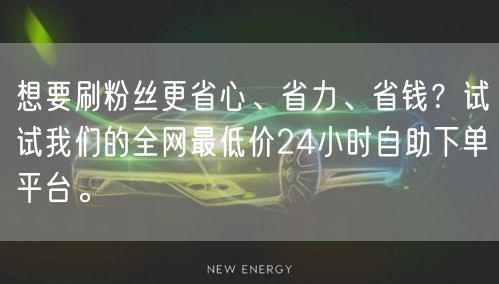 想要刷粉丝更省心、省力、省钱？试试我们的全网最低价24小时自助下单平台。