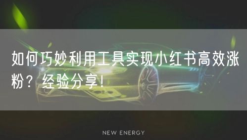 如何巧妙利用工具实现小红书高效涨粉？经验分享！