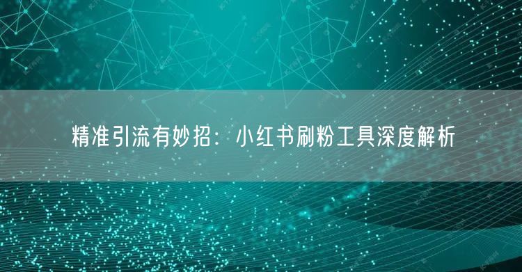 精准引流有妙招：小红书刷粉工具深度解析