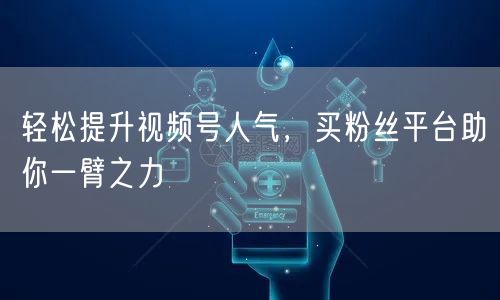 轻松提升视频号人气，买粉丝平台助你一臂之力