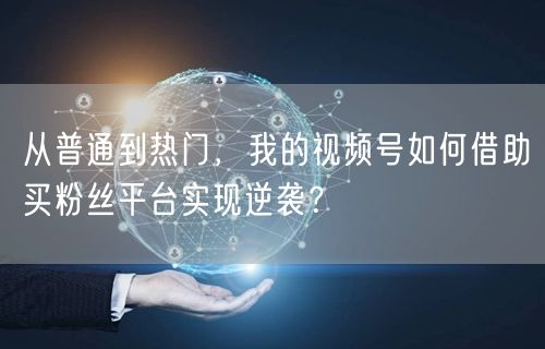 从普通到热门，我的视频号如何借助买粉丝平台实现逆袭？