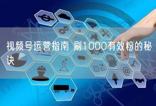 视频号运营指南 刷1000有效粉的秘诀
