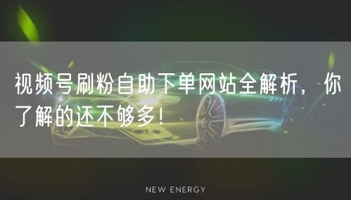 视频号刷粉自助下单网站全解析，你了解的还不够多！