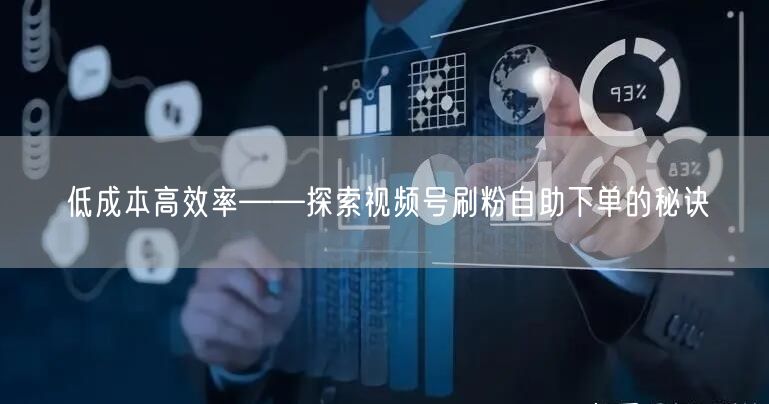 低成本高效率——探索视频号刷粉自助下单的秘诀